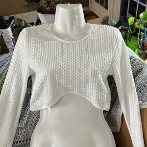 White long sleeve crop top